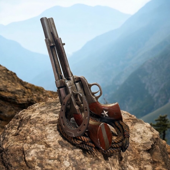 Other - Rustic COWBOY Six Shooter Pistol Gun Wine/Beer Bottle Holder
